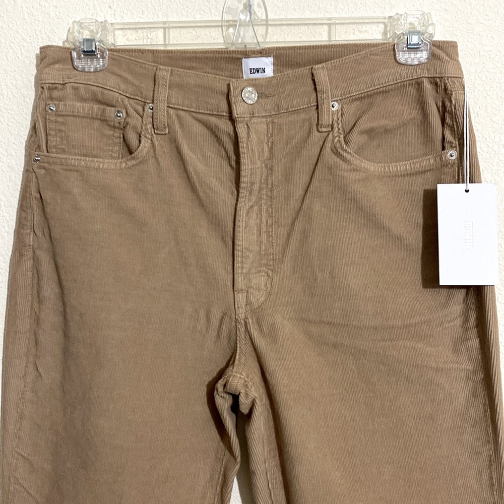 EDWIN Ryder High-Waist Organic Cotton Corduroy Pants Women's Size 31